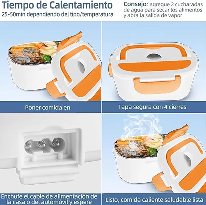 HeatBox V1 - Fiambrera Eléctrica Portátil con Calentamiento Automático